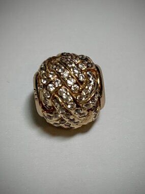 RARE Retired Pandora Solid 14k Yellow Gold Sparkling Love Knot Charm G585 ALE